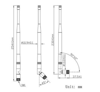 169 MHz Antenna SMA/M Con.