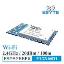 EBYTE - 20dBm. ESP8266EX. 2.4GHz. 100m.16*24mm. Power supply 3.0~3.6V