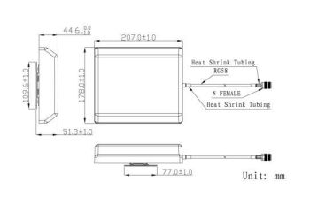 2.4-5.8 GHz wifi antenna 9 dBi SMA/Male