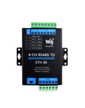 4-Ch RS485 to RJ45 Ethernet Serial Server, with Common Network PORT