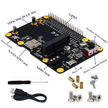 Mini PCIe Wireless Module Adapter Card for Raspberry Pi (LTE BASE HAT)