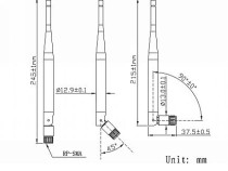 4G Antenna / SMA/m 90-180 Degree - Thumbnail