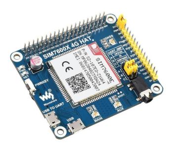 4G HAT for Raspberry Pi, LTE Cat-4 4G / 3G / 2G, GNSS with SIM7600E-H