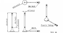 4G Whip Antenna, 2db, 3m Cable, SMA/Male - Thumbnail
