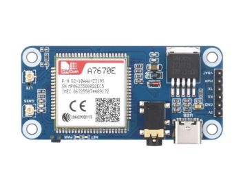 Cat-1/GSM/GPRS/GNSS HAT for Raspberry Pi, Based On A7670E module
