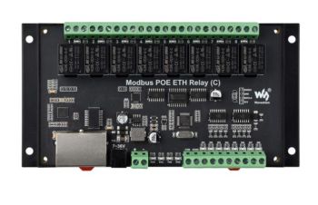 Dual Ethernet Ports 8-ch Relay Module (C), Modbus RTU Protocol, PoE Po