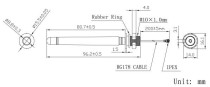 GSM Antenna / 15 cm cable - Ipex/f(Bulkhead) con. , 2dBi - Thumbnail