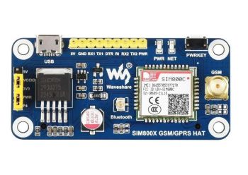 GSM / GPRS / Bluetooth HAT for Raspberry Pi with SIM800C
