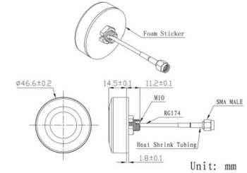 GSM/3G Antenna, 1.5m Cable, SMA/Male