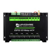 WAVESHARE - Indust. 6-Channel ESP32-S3 WiFi Relay Module, WiFi / Bluetooth / RS485