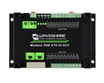 Industrial 8-Ch Ethernet Digital Input/Output Module, Modbus RTU / TCP