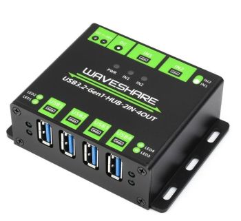 Industrial grade USB HUB, Extending 4x USB 3.2 Ports, Switchable dual