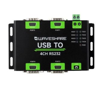 Industrial Isolated USB To 4-Ch RS232(Female) Converter, 