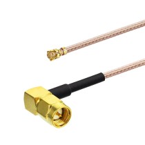 IPEX/f+10 cm Cable+SMA/f Right Angle , RG178 cable - Thumbnail