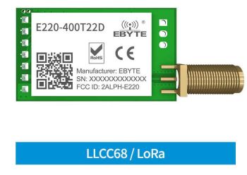 LoRa Wireless module, 410.125MHz~493.125MHz.22dbm. 5km. LLCC68. DIP