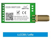 LoRa Wireless module,DIP, 868/915MHz.22dbm. 5km. LLCC68. - Thumbnail