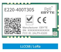 LoRa Wireless module,SMD, 433/470MHz.30dbm. 10km. LLCC68. - Thumbnail