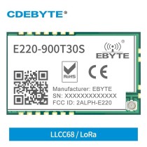EBYTE - LoRa Wireless module,SMD, 868/915MHz.30dbm. 10km. LLCC68.