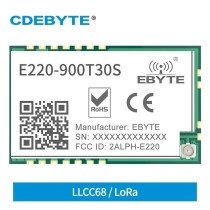 LoRa Wireless module,SMD, 868/915MHz.30dbm. 10km. LLCC68. - Thumbnail