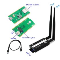 Mini PCI-E MPCIe Wireless Module to USB 2.0 Adapter Card+ Protection E - Thumbnail