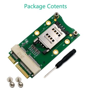 Mini PCie Wireless Module to Mini PCI-E Adapter with SIM Card Slot for