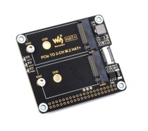 PCIe To 2-ch M.2 Adapter for Raspberry Pi 5, Compatible with 2230/2242 - Thumbnail