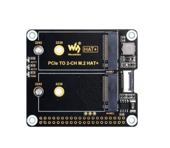 PCIe To 2-ch M.2 Adapter for Raspberry Pi 5, Compatible with 2230/2242
