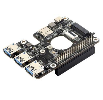 PCIe to M.2 4G/5G And USB 3.2 HAT for Raspberry Pi 5, Compatible with 