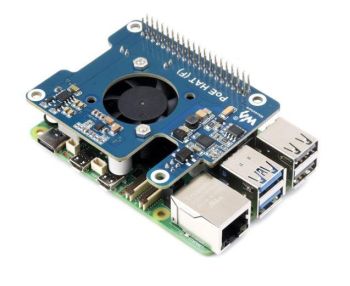 Power Over Ethernet HAT (F) For Rasp.Pi 5, High Power, Onb. Fan