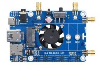 SIM8202G-M2 5G HAT (B) for Raspberry Pi, 5G/4G/3G, Snapdragon X55, Qua