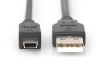 ASSMANN - Terminal USB Cable, USB 2.0 KABLO USBAe/USBBeMini 1mt, SIYAH