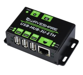 Waveshare Ind. USB HUB, Extending 3x USB ports + 100M Ethernet Port