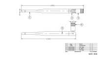 WIFI Antenna , RP SMA-m, 5dBi, 2.4GHz-5GHz, 90°-180° - Thumbnail
