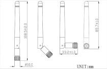WIFI Antenna / SMA/m 90-180 Degree,3dBi - Thumbnail