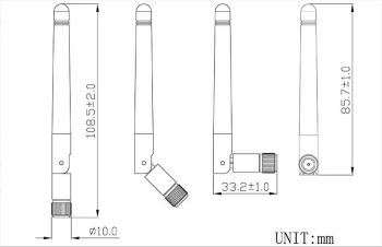 WIFI Antenna / SMA/m 90-180 Degree,3dBi